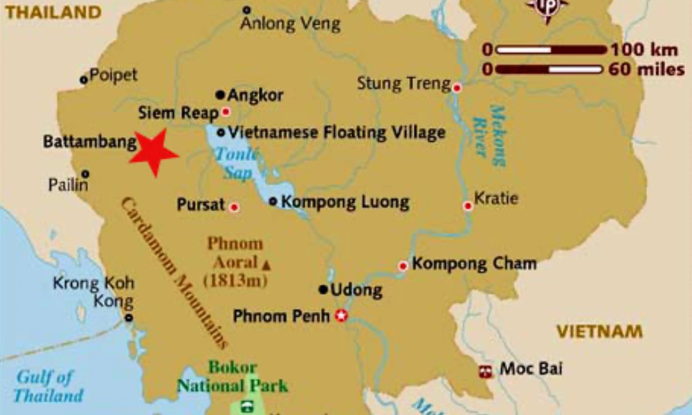 Krong Battambang en el mapa