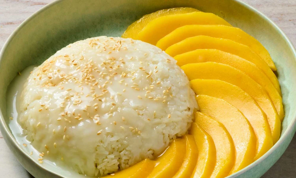 Arroz pegajoso mango